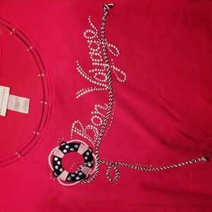 Alfred Dunner Red 'Bon Voyage' 3/4 Length Sleeves